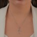 Λευκόχρυσος γυναικείος βαπτιστικός σταυρός Κ14 με αλυσίδα